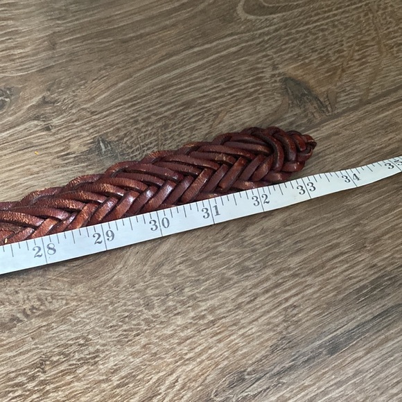 VTG Talbots woven genuine leather belt. Size S classic preppy minimalist retro - Picture 5 of 6